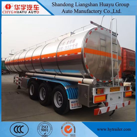 Semirimorchio cisterna/serbatoio per petroliera/serbatoio in lega di alluminio a 3 assi da 40 cbm con sospensione pneumatica